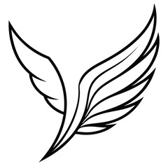 silhouette wing on white background