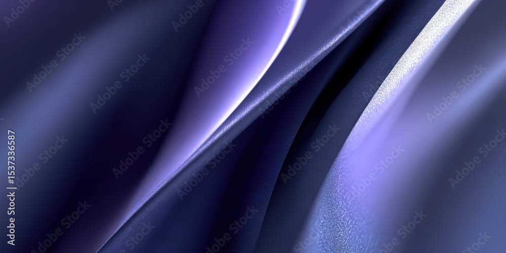 Poster abstract purple fabric waves with light and shadow, ideal for modern backgrounds and textures