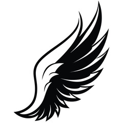 silhouette wing on white background