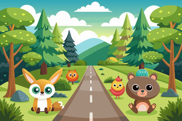 Naklejka premium the squirrel in the forest