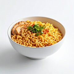 Isometric 3D Bowl of Ramen Illustration on White Background