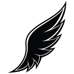 silhouette wing on white background