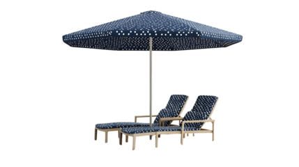 Stylish Beach Umbrella and Lounge Chairs for Summer Relaxation