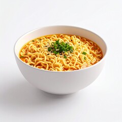 Isometric 3D Bowl of Ramen Illustration on White Background