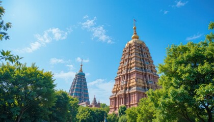 New York City's urban skyline with skyscrapers and architecture, distinct from Moscow State University or Thai temples, a prominent USA travel landmark
A vibrant urban cityscape featuring the iconic M