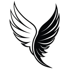silhouette wing on white background