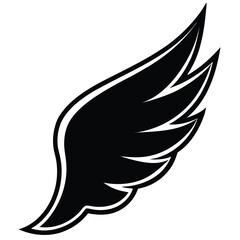 silhouette wing on white background