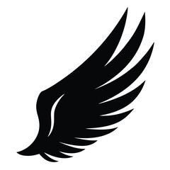 silhouette wing on white background
