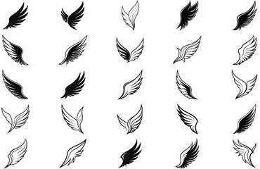 Fototapeta premium silhouette wing on white background