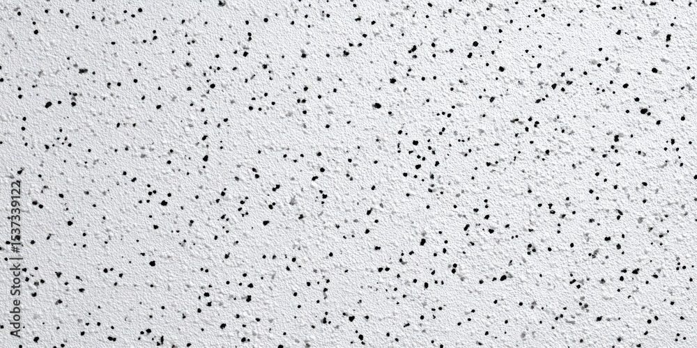 Poster white textured surface with black spots, ideal for backgrounds and creative design projects