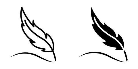Feather Icon set. Symbol isolated on white background. vector illustration.