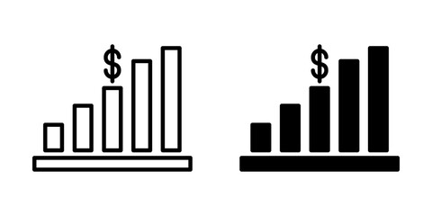 increase money growth Icon set. Symbol isolated on white background. vector illustration.