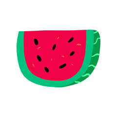 Juicy watermelon slice. Summer tropical fruit vector illustration. Fresh food element.