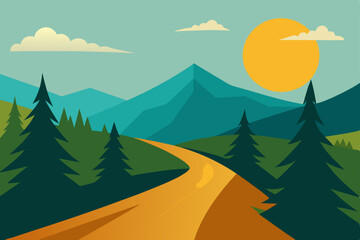 Mountain Road Trip Scenic Route Through Majestic Peaks and Lush Forests