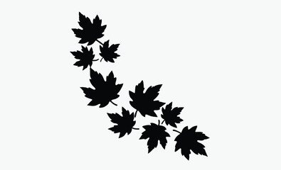 Autumn leaf , utumn leaves silhouette vector on white background 