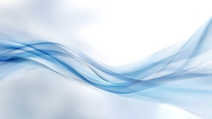 Abstract Blue Waves Flowing on White Background, Illustrating Modern Design and Innovation