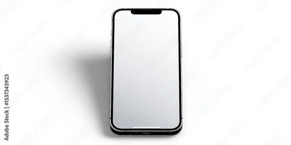 Leinwandbilder modern smartphone with blank screen on white background, ideal for app mockups and ui design