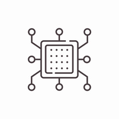 microchip processor circuit icon sign vector