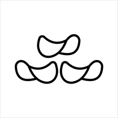 Potato chips IconSymbol isolated white background. vector illustration. color editable.