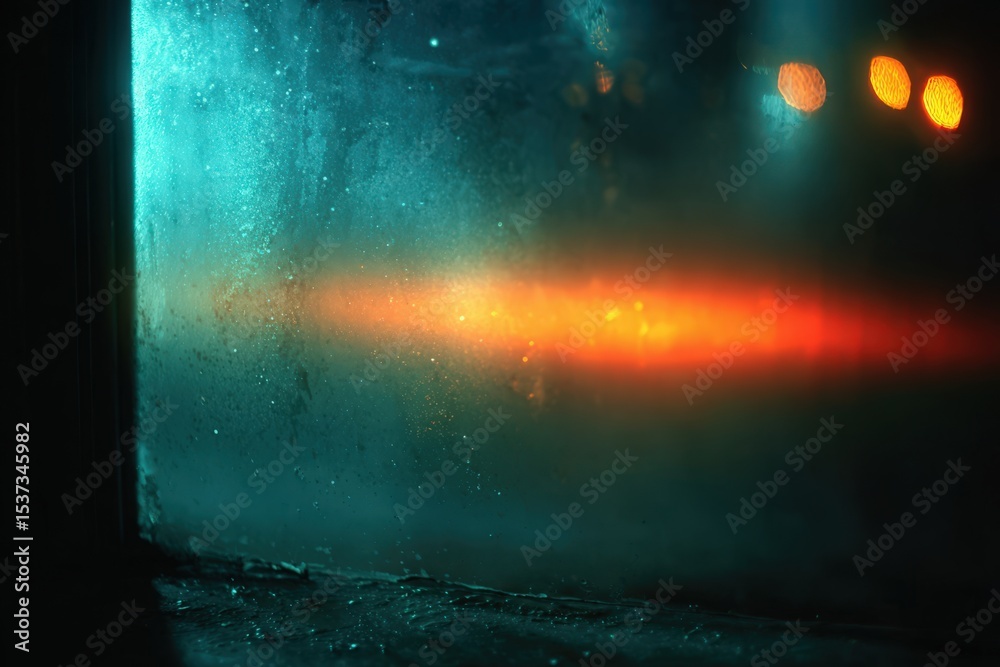Aufkleber Abstract View Through a Window With Rain, Showcasing Cold Weather and Atmospheric Conditions