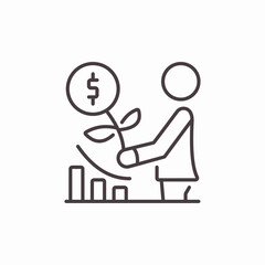 plant growth money graph icon sign vector