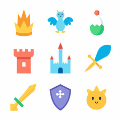 fairy-tale set of icon vector illustration	