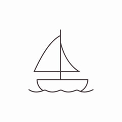 sailboat on water icon sign vector