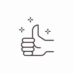 sparkling thumbs up icon sign vector