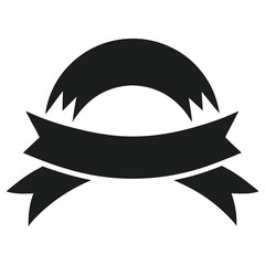 silhouette ribbon on white background