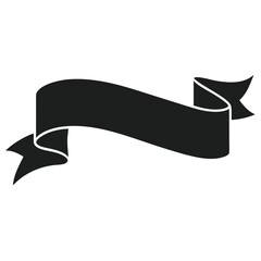 silhouette ribbon on white background