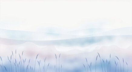 Obraz premium Serene winter landscape with frosty grass