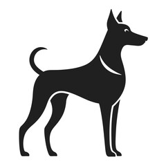 Dog silhouette on white background simple vector graphic design