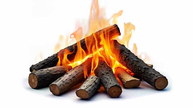 Simple campfire isolated isolated on white background, image for design or educational use. - Powered by Adobe