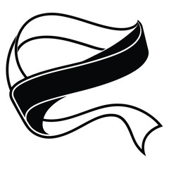 silhouette ribbon on white background