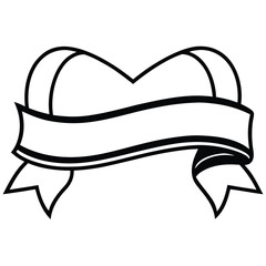 silhouette ribbon on white background