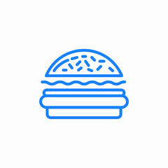 hamburger food icon sign vector