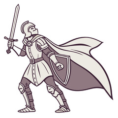 Fototapeta premium brave knight armor transparent 