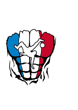 Torse France football corps muscle dechire muscu abdos logo club &eacute;quipe