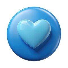 Light Blue Glossy Heart on Blue Circle Background image