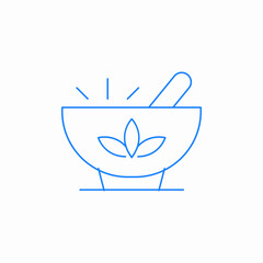 mortar and pestle herb icon sign vector