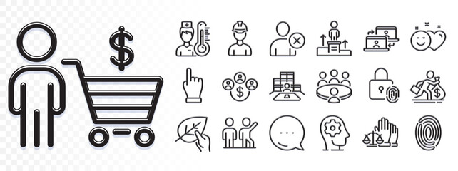 Brain working, Meeting and Organic tested line icons for web app. Glare of light effect. Message icon. Pack of Buying currency, Delete user, Foreman pictogram icons. Vector