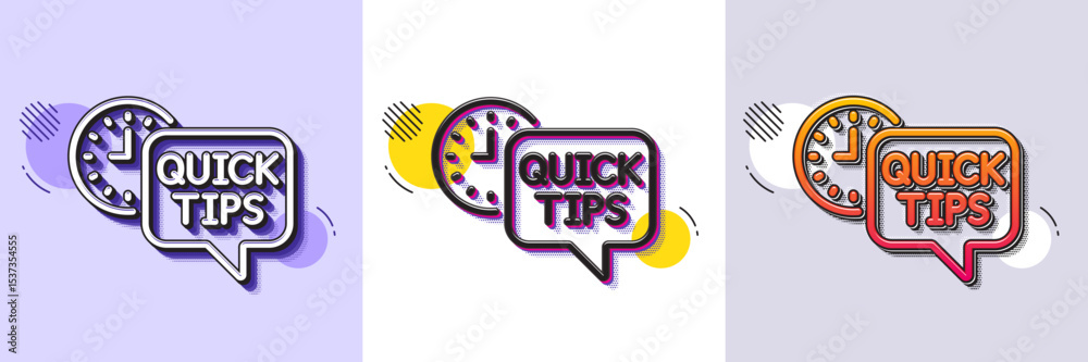 Poster quick tips line icon. halftone dotted pattern. gradient icon with grain shadow. helpful tricks sign.