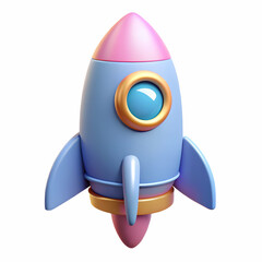 Cute Pastel Rocket Ship Illustration Perfect for Kids Apps Games Websites and Branding Projects