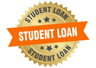 student loan. student loan round orange and gold label isolated on transparent background