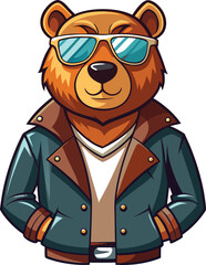  Cool Bear Mascot in Biker Jacket