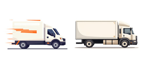 Truck and trailer logistics icon isolated on transparent PNG perfect for delivery, transport, or cargo services illustration