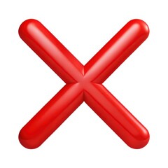 Obraz premium Red Glossy 3 D Cross Mark Symbol image