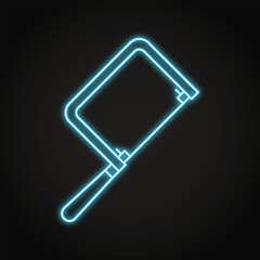 Coping saw neon line icon