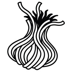 silhouette spaghetti on white background