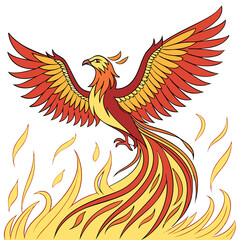 Fototapeta premium mystical phoenix flames transparent 